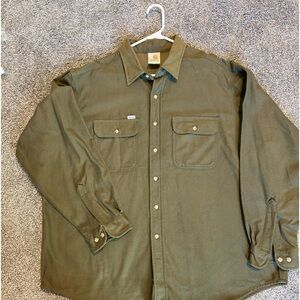 Carhartt Men’s Button Up Long Sleeve Dark Green XXL shirt.